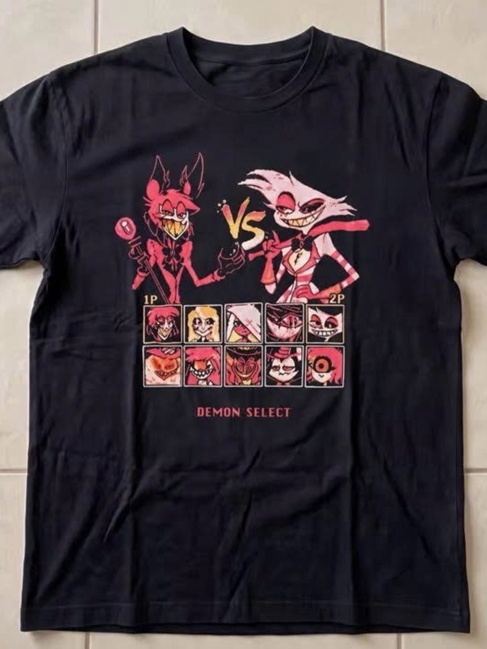 Black Tee with Pink Demon Select Graphic